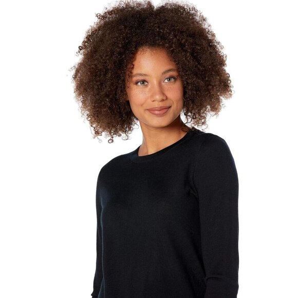 J. Crew Margot Crewneck Sweater Merino Wool Pullover Knit in Black Women's S - Picture 7 of 8